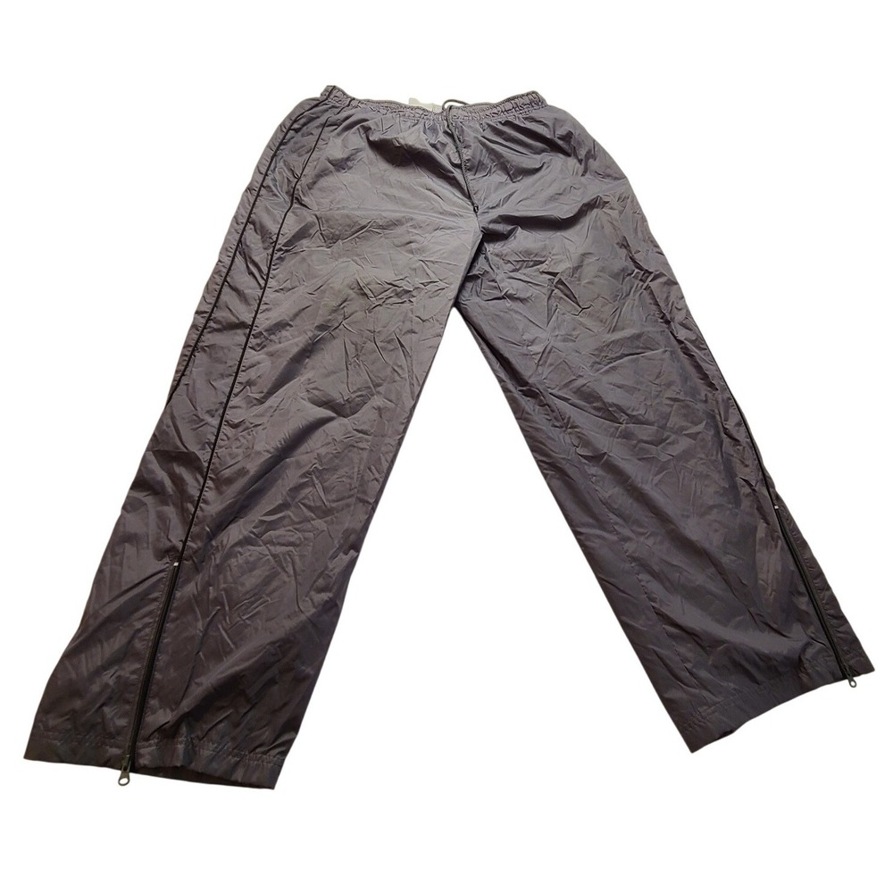 K-Swiss Training Men's XXL Gray Nylon Track Pants Mesh Lined Ankle Zip Athletic